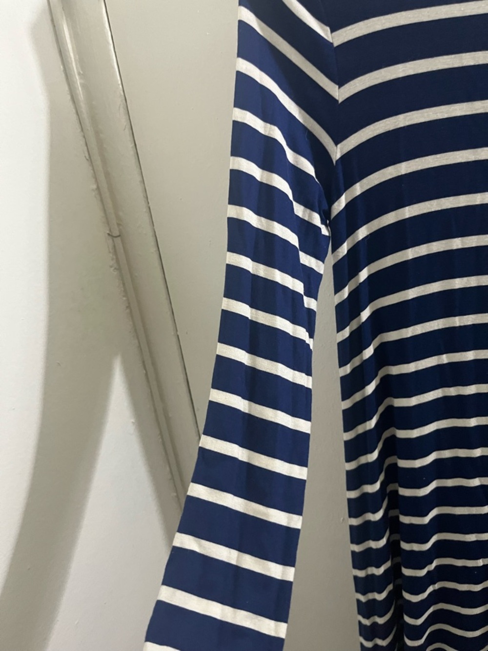 Old Navy Striped Navy and White Long Sleeve Swing Dress - Picture 4 of 6